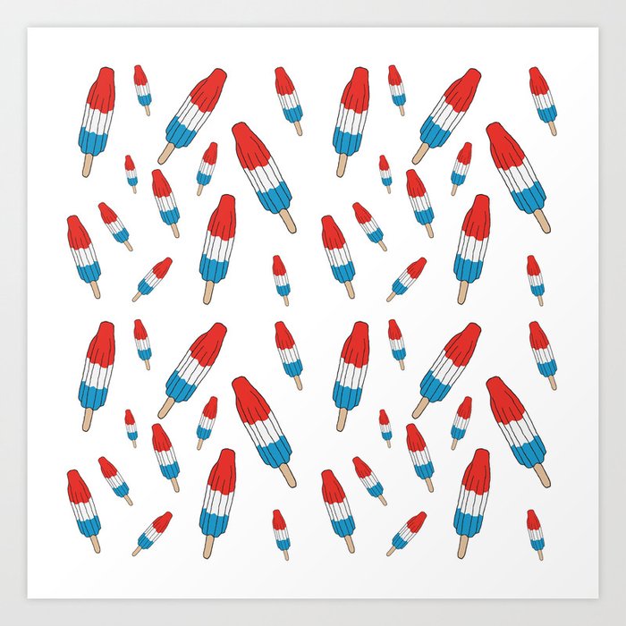 Bomb Pops Ice Cream Pattern Art Print