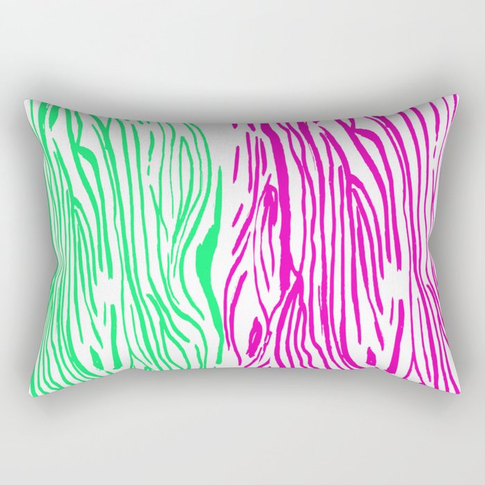Pink And Green Illusions Rectangular Pillow