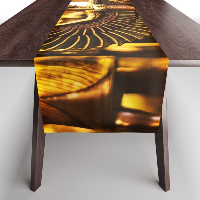 Golden Egyptian Goddess Statue Table Runner