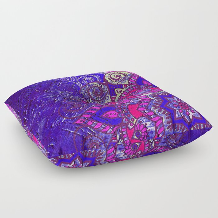 -A15- Colored Moroccan Mandala Artwork. Floor Pillow