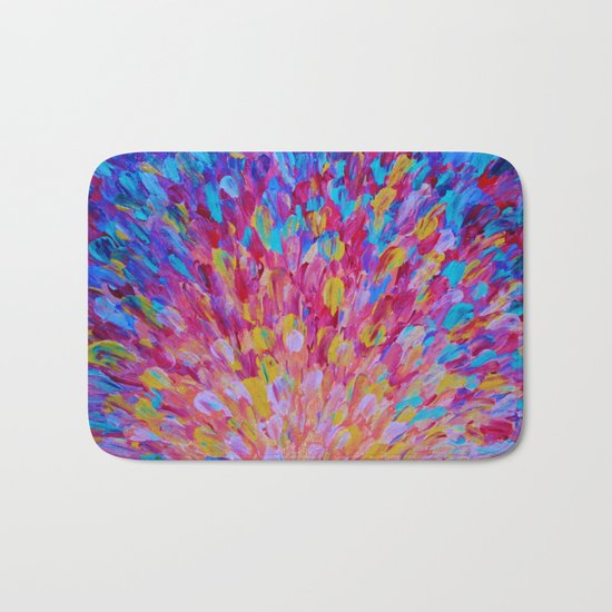 SPLASH, Revisited - Bold Beautiful Feminine Romance Ocean Beach Waves Magenta Plum Turquoise Crimson Bath Mat
