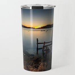 Sunset Over Old Pier Travel Mug