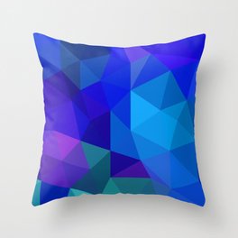 Sapphire Low Poly Throw Pillow