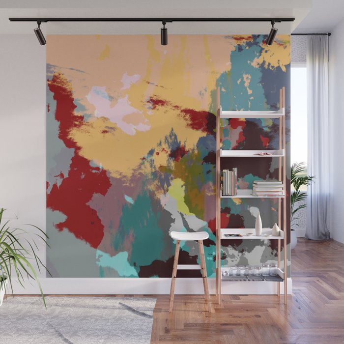 Hisasu - Abstract Colorful Retro Tie Dye Style Pattern Wall Mural