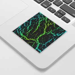 Cracked Space Lava - Cyan/Lime Sticker