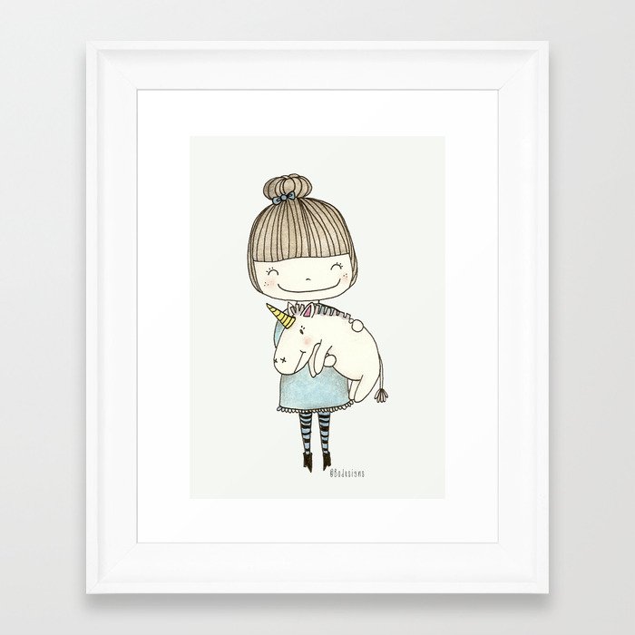 unicorn girl Framed Art Print