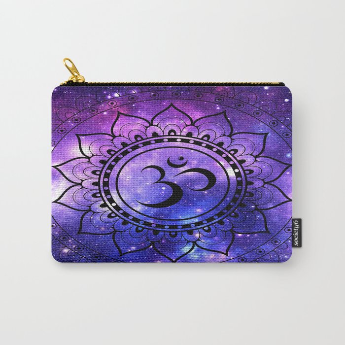 Om Mandala: Purple Blue Galaxy Carry-All Pouch