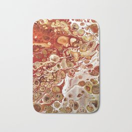 Red and Gold Fluid Pour Abstract Painting Bath Mat | Redpainting, Fluidartwork, Abstractwallart, Boldabstract, Acrylic, Fluidabstract, Fluidpour, Redabstract, Painting, Bold 