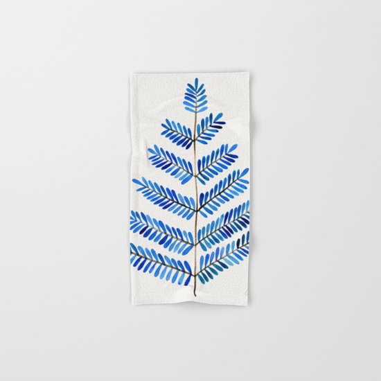 Blue Leaflets Hand & Bath Towel