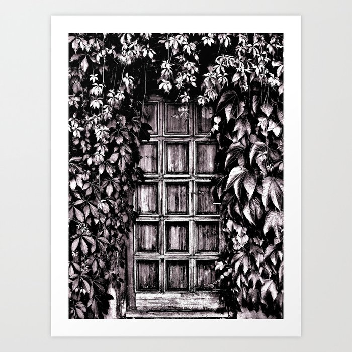 Black White Old Door Art Print By Costa Society6