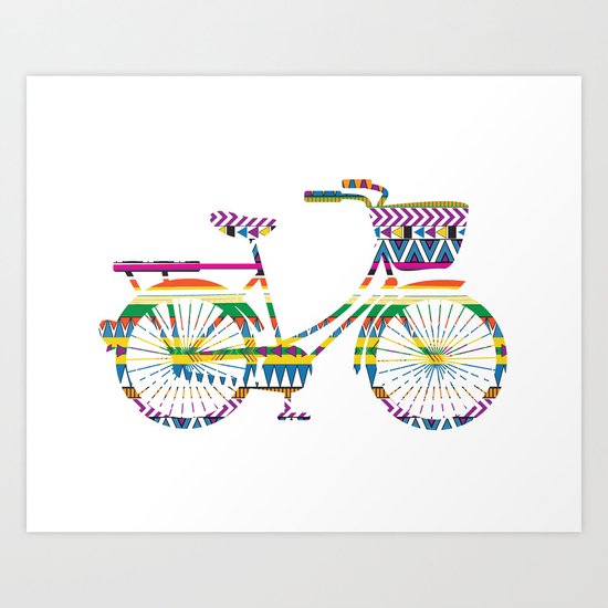 Bicycle with Tribal Pattern Art Print