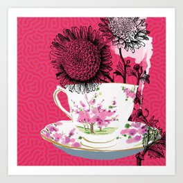 teacup 18 | painted collage Art Print