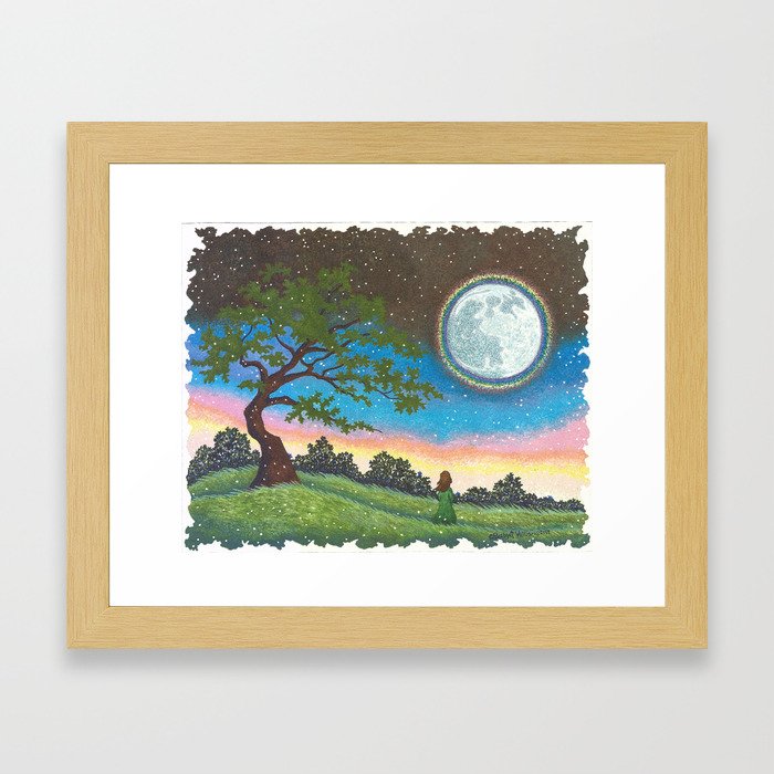 Rainbow Moon Transition  Framed Art Print