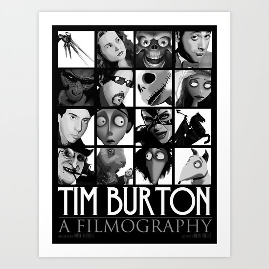 Tim Burton - a filmography Art Print
