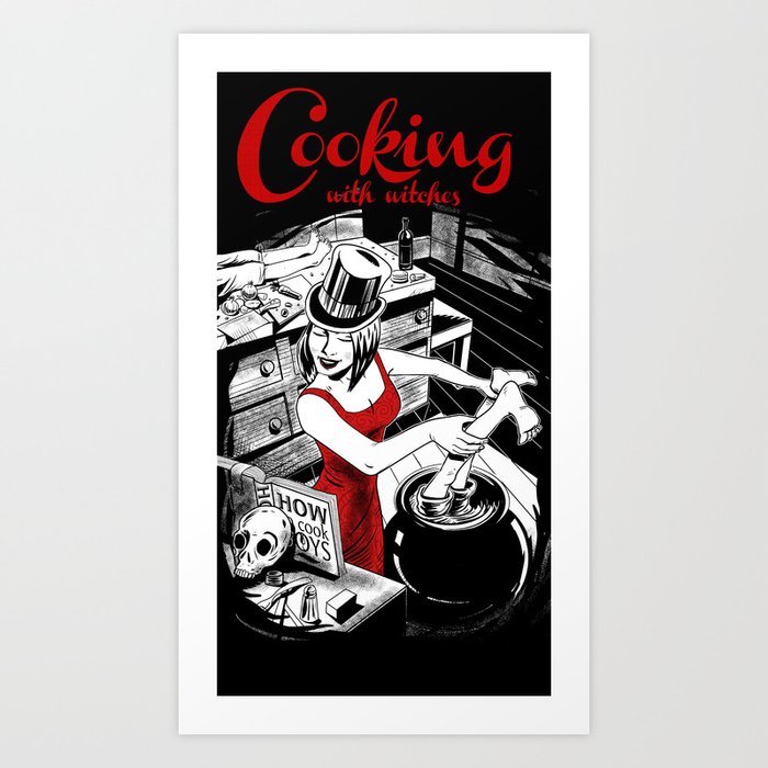 Cooking with Witches Art Print