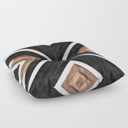 Urban Tribal Pattern No.1 - Concrete and Wood Floor Pillow
