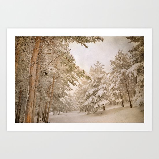 mountain adventure in the snow Art Print