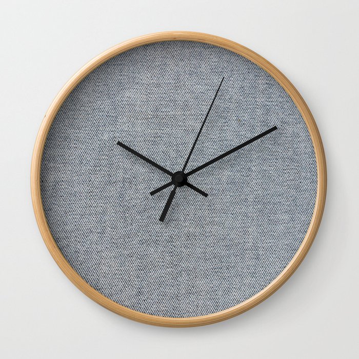 Chambray Denim Simple Fabric Texture Wall Clock