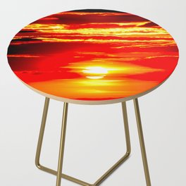 Sunset Bright Orange Sky Side Table