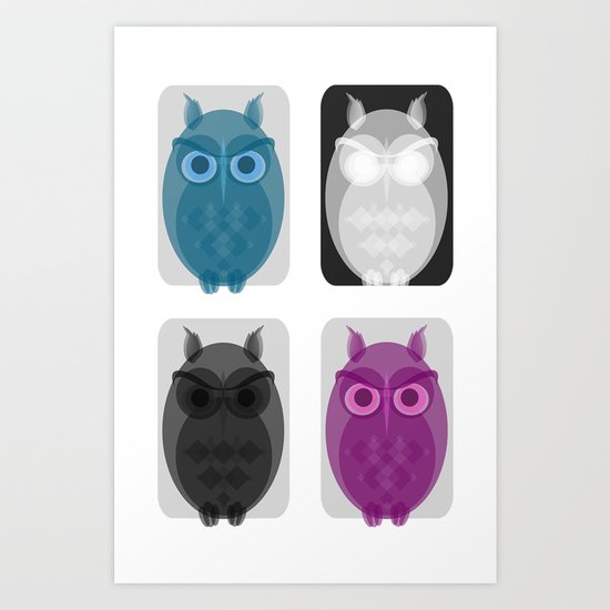 Owlies Art Print