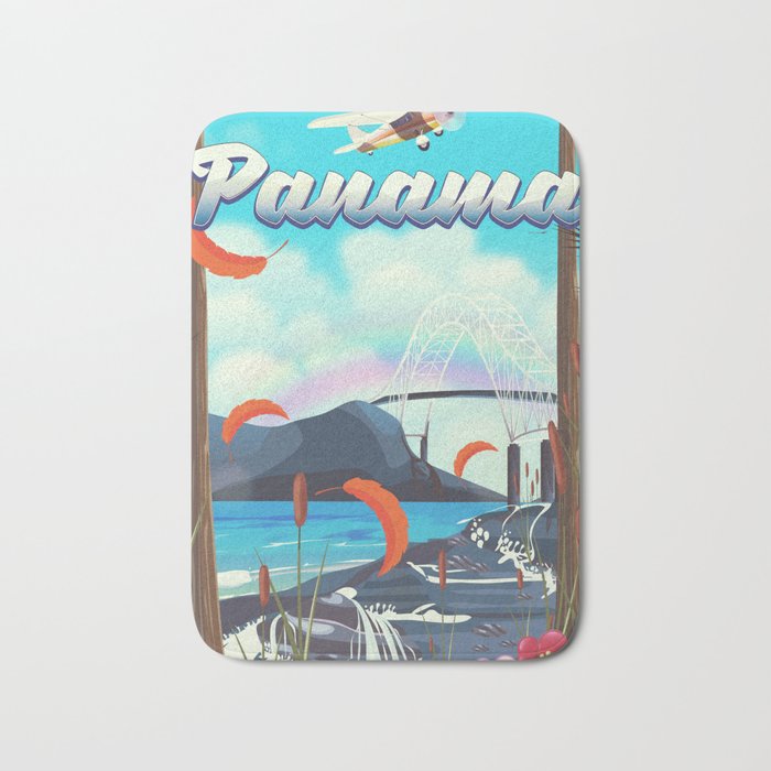 Panama flight travel poster. Bath Mat