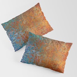 Vintage Rust, Copper and Blue Pillow Sham