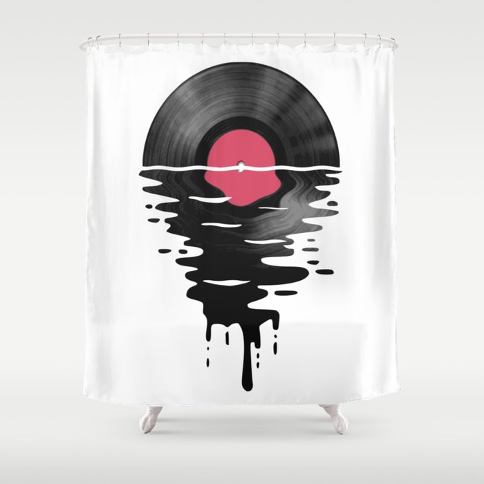 Vinyl LP Record Sunset Shower Curtain