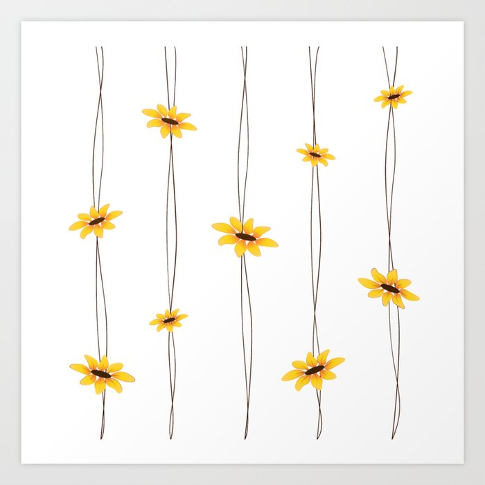 Simple Sunflower String Art Print