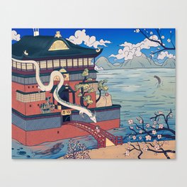 Spirited Ukiyo-e Background Canvas Print