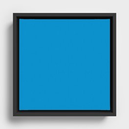 Deep Sky Blue Framed Canvas