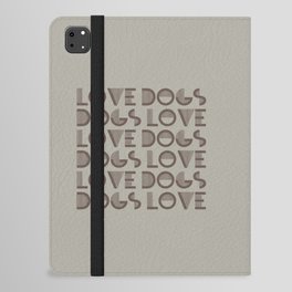 Love Dogs - Pussywillow gray neutral colors modern abstract illustration  iPad Folio Case