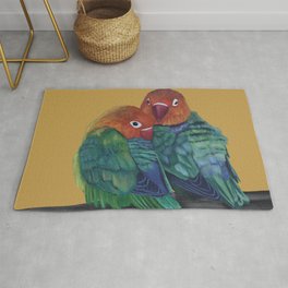 Two Lovebirds - Yellow Area & Throw Rug