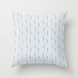 Leaf-White and Grey Throw Pillow