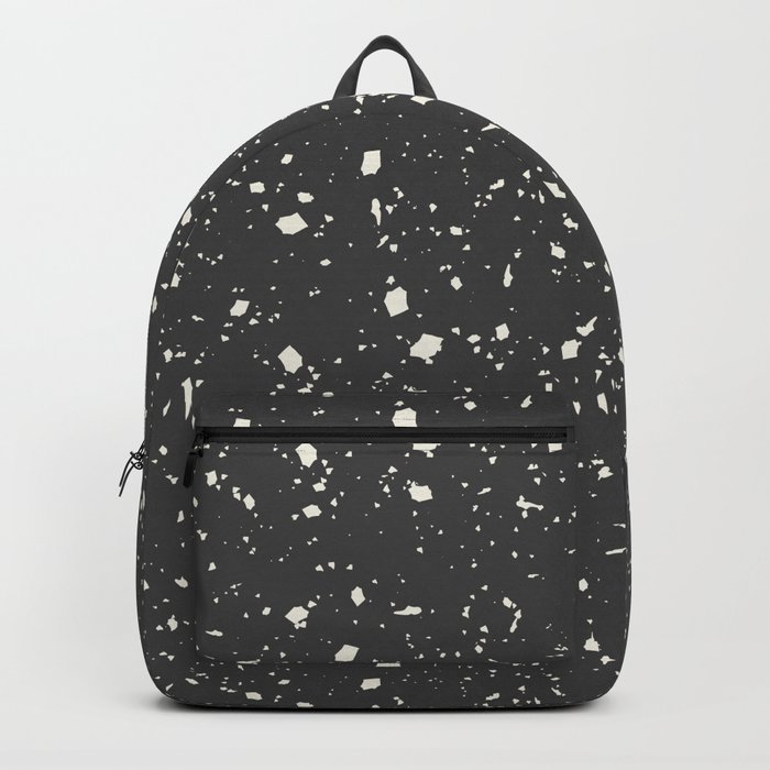 Dark Grey Terrazzo Seamless Pattern Backpack