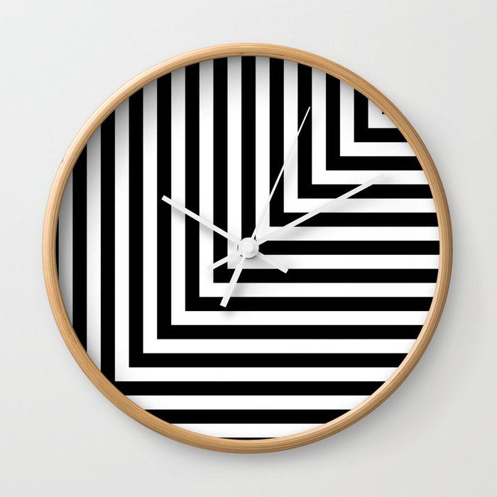 Black and White L Stripes //  pencilmeinstationery.com Wall Clock