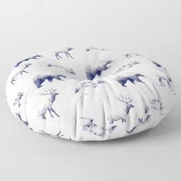 Wild Pattern // Blue Floor Pillow