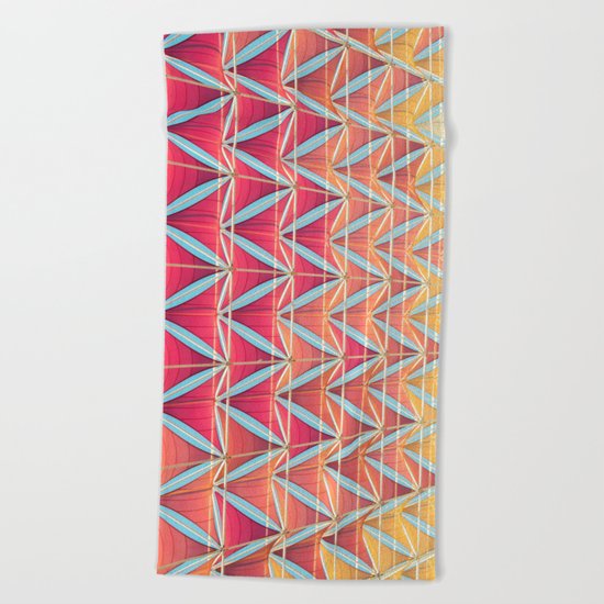From pink to yellow pattern Beach Towel