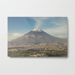 City of Arequipa in Peru with its iconic volcano Misti Metal Print | City, Peru, Film, Mountain, Landscape, Snow, Arequipa, Digital, Volcano, Green 