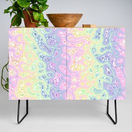 Trippy Funky Squiggly Pastel Rainbow Credenza