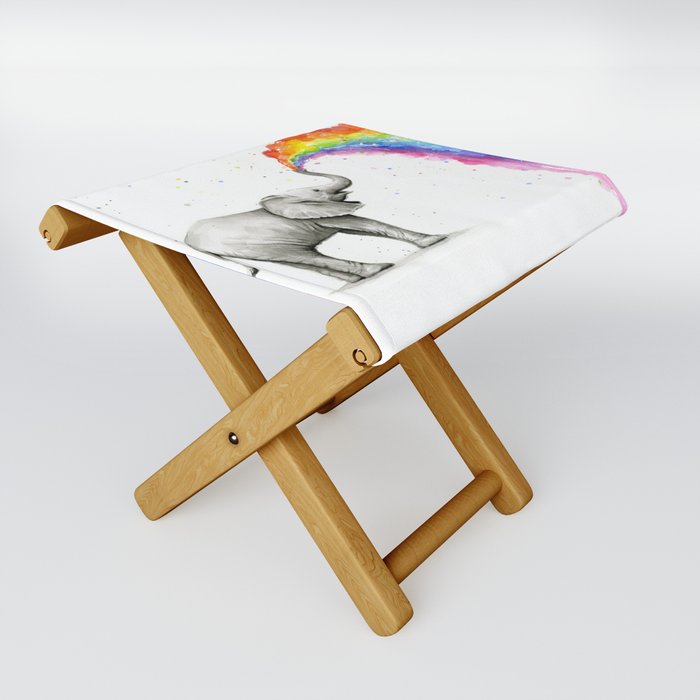 Rainbow Baby Elephant Folding Stool