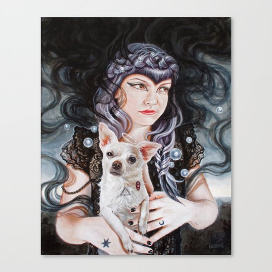 She Brings the Night Canvas Print