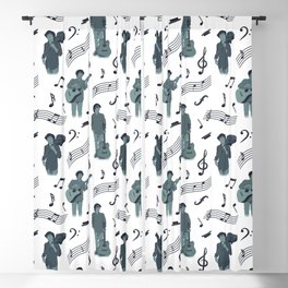 young guitarist musician with music notes Blackout Curtain