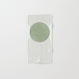 Mid century Green Moon Shape  Hand & Bath Towel