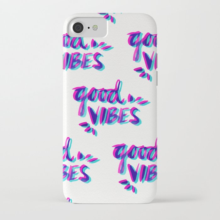 good vibes – magenta & cyan iphone case