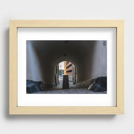 Old Town alley, Stockholm Recessed Framed Print