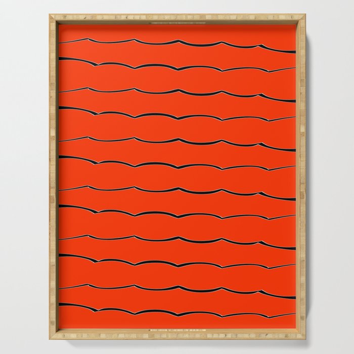 Red Abstraction 3 Gradient Ombre Warmth Fire Energy Minimalism Serving Tray By Oldking