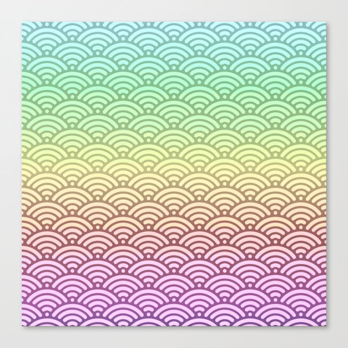 Vapor Wave Pastel Rainbow Ombre Cotton Candy Bubble Gum Summer Funky Quirky Cute Cozy Maximalist Canvas Print