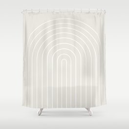 Minimal Arch II Natural Off White Modern Geometric Lines Shower Curtain