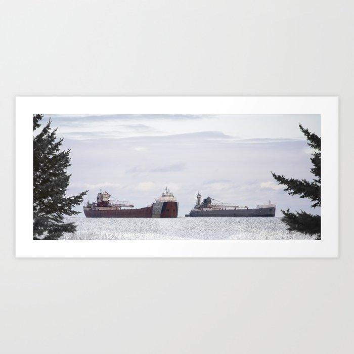 Framed Freighters Art Print