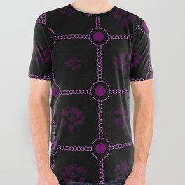 Black/purple geometric digitally repeat design All Over Graphic Tee